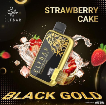 Elfbar Raya D1 Black Gold Edition Strawberry Cake Vaper Shop
