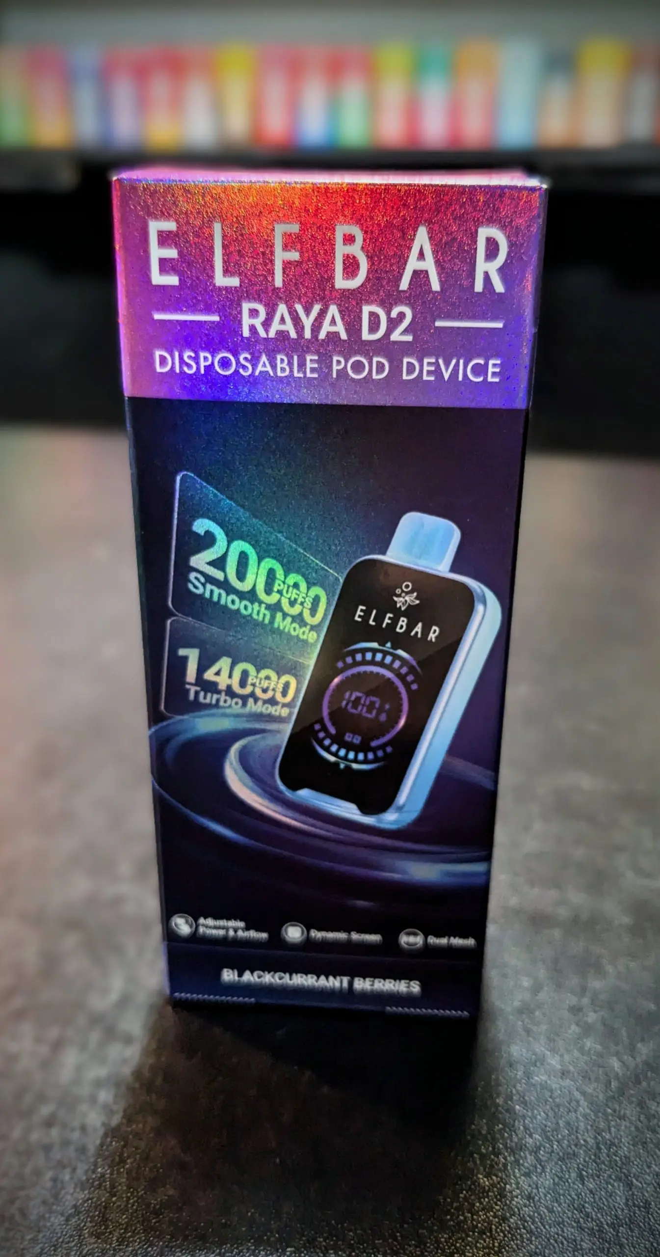 Elfbar Raya D2 20K Puffs Blackcurrant Berries Disposable Pod Device Elfbar Raya D2 20K Puffs Blackcurrant Berries