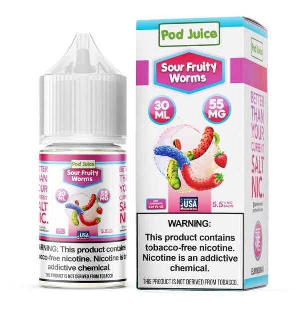 Pod Juice Sour Fruity Worms Nic Salt 30 ML