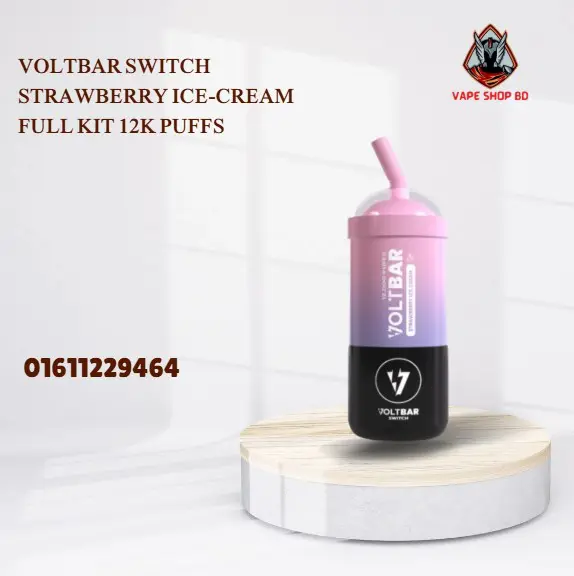 Voltbar Switch Strawberry Ice-Cream Full Kit 12K Puffs Voltbar Switch Strawberry Ice-Cream Full Kit 12K Puffs
