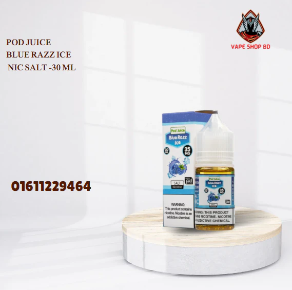 Pod Juice Blue Razz Ice Nic Salt 30 ML Pod Juice Blue Razz Ice Nic Salt 30 ML