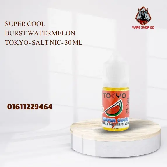 Super Cool Burst Watermelon Tokyo- Salt Nic- 30 ML Super Cool Burst Watermelon Tokyo- Salt Nic- 30 ML