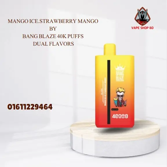 Mango Ice.Strawberry Mango By Bang Blaze 40k Puffs Dual Flavors Mango Ice.Strawberry Mango By Bang Blaze 40k Puffs Dual Flavors